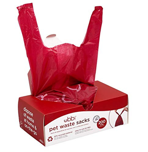 Ubbi Pet Waste Sacks, Lavender Scented Cat Litter Disposal Bags, Leak Proof and Easy Tie, 200 Count