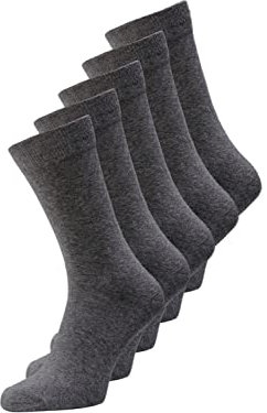 Jack & Jones Jacjens Sock 5 Pack Noos Calcetines, Hombre, Gris Dark Grey Melange, Talla única