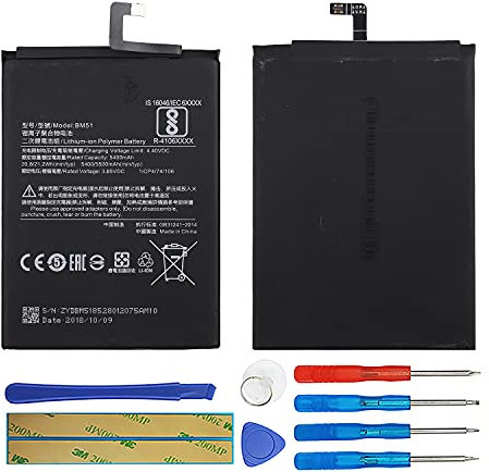 Duotipa Batterie de rechange BM51 compatible avec Xiaomi Mi Max 3 avec outils.