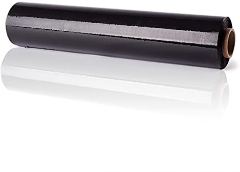 WPTrading - 1 x Rolle Stretchfolie 50 cm x 270 lfm (23my) Schwarz - Packfolie aus LDPE - Wickelfolie stark & reißfest - Handstretch-Folie zum Verpacken - Schutzfolie für Umzug, Möbel & Koffer