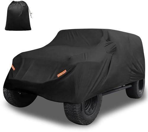 X AUTOHAUX Autoabdeckung SUV Auto Abdeckung Atmungsaktiv,Wasserdicht Autoplane Autohülle für Jeep Wrangler JK JL 4 Türer 2007-2021