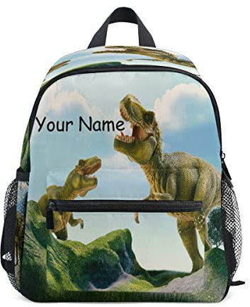 Individueller Kinder-Rucksack, personalisierter Rucksack mit Namen/Text, Dinosaurier-Rucksack, Kindergarten-Vorschultasche für Mädchen und Jungen, mehrfarbig, Einheitsgröße, Kinderrucksack