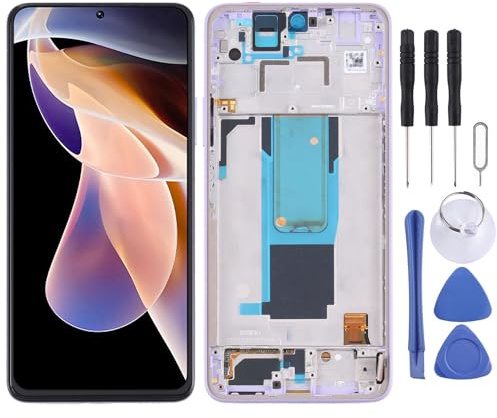 Wigento Para Xiaomi Redmi Note 11 Pro Plus / + 5G Pantalla Full OLED Pantalla con Marco Lila Recambio Reparación