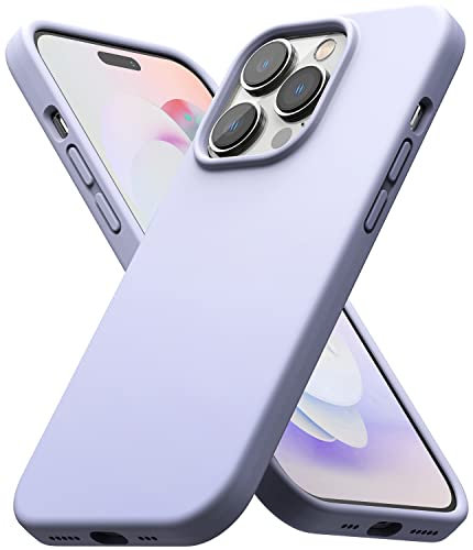 Ringke Silicone Case Compatible with iPhone 14 Pro Max 6.7-Inch, Soft Feel Silky Anti-Fingerprint Liquid Silicone Back Cover with Microgiber Lining - Lavender