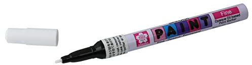 SAKURA Paint Markers - Fine Black Paint Marker - 1 mm Line - Quick Drying Permanent Ink - Multi-Surface Use - Durable Aluminum Barrel - Solvent-Based Ink
