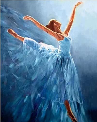 NANSUGUR Kit Peinture par Numéro pour Adulte et Enfant, Loisir Créatif sans Cadre - Ballet 40x50cm