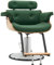 Barberpub Friseurstuhl mit Kopfstütze, Friseursessel Höhenverstellbar für Herren Damen, Friseureinrichtung Bedienungsstuhl Zuhause Vintage Retro, Kunstleder, 8261 (Grün)