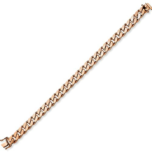 8mm Armband Armkette Panzerarmband aus 750 Gold Rotgold 21cm Herren