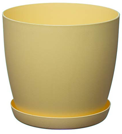 Home Garden Ornaments Plant Pots Indoor, Indoor Plant Pot - Decorative Flower Pots with Mat Surface and Plant Pot Saucer (Diameter: 30cm, Colour: Yellow)