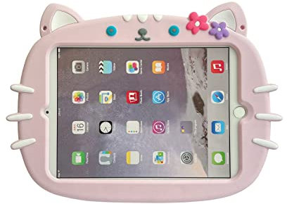 CrazyLemon Hülle für iPad mini 1 / Mini 2 / Mini 3 Silikonhülle Sanft Stoßfest Karikatur Muster Kind Teenager Junge Mädchen Schutzhülle mit 360°Ständer und Schlüsselband - Blumen Vögel