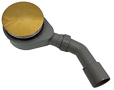 ECOLAM® Ablaufgarnitur für Duschwanne Gold extra flach 58 mm Siphon Ø 90 mm Ablauf Jano golden