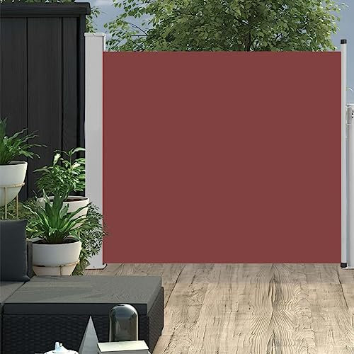 WIFESE Toldo Lateral retráctil de jardín marrón 100x300 cm Toldo Horizontal Exterior Separador Terraza Exterior Toldos Cortavientos Toldos Laterales Exterior Toldo para Patio Balcon Jardin