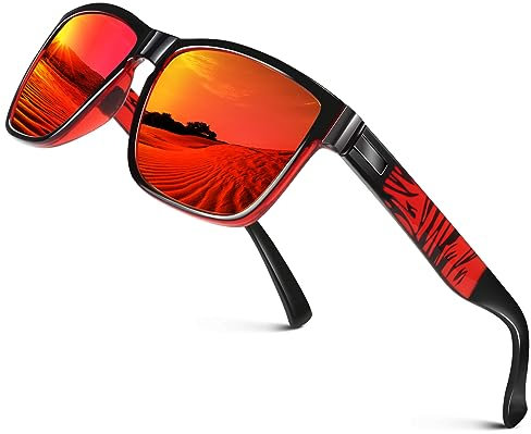 LINVO Polarisiert Sonnenbrille Herren Damen Verspiegelt Modisch UV400 Schutz Fahren Angeln CAT 3 CE