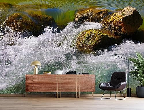 Personalizar papel tapiz 3D efecto ola roca papel tapiz arte mural paisaje natural papel tapiz autoadhesivo sala de estar murales de pared póster 250x175cm