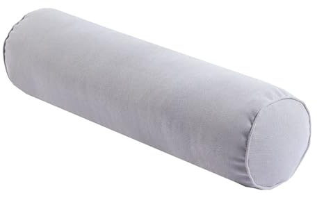 Cervical Neck Roll Memory Foam Kissen, Zylinderrolle Kissen mit Abnehmbarem Waschbarem Bezug, Wirbelsäule & Nackenstütze Rundes Kissen für Bett, Sitz, Beine, Rücken und Yoga Hellgrau