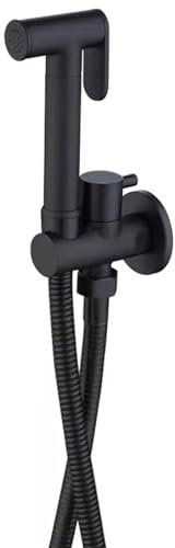 Kit Douchette wc Noir Pulvérisateur de Toilette pour Bidet Mural Laiton Douchette à Main Bidet Haute Pression Kit de Pulvérisateur de Bidet à Main pour l'hygiène Personnelle