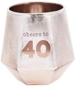 Pavilion - Cheers To 40-3 ounce Shot Glass, 40 And Fabulous Shot Glass, Milestone Birthday, 40th Wedding Anniversary, Birthday Party Decoration, Party Favor, 1 Count (Pack of 1), 2.25” x 2” x 2.5”