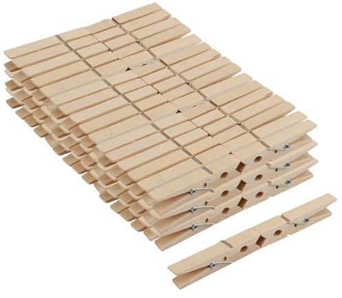 Salubohum 100 Pinces à Linge en Bois, 7.2x1.0cm, Pinces Multifonctions Écologiques pour Suspendre des Notes, des Photos, des Projets de Bricolage et pour Sécher Le Linge