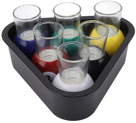 Zerodis 6pcs Billiards Pool Balls Shot Glasses - Fun and Stylish Drinking Glasses for Bar Gatherings and Parties