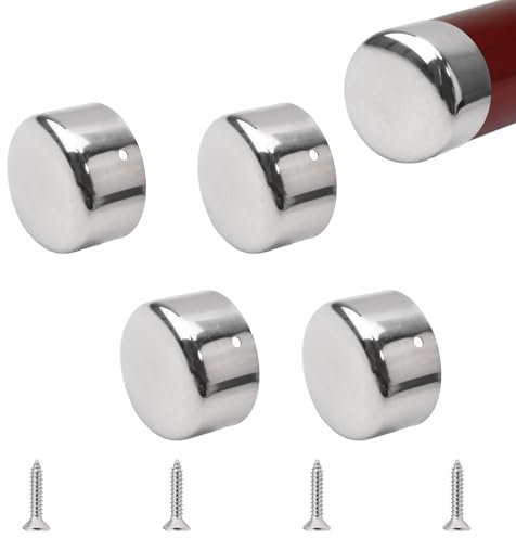 UFURMATE Handlauf-Endkappe, 4 Stück, Edelstahl, runde Handlauf-Endkappen, Treppenstufen, Handlauf-Endabdeckung, Handlaufbeschläge für Handläufe mit 60 mm Durchmesser