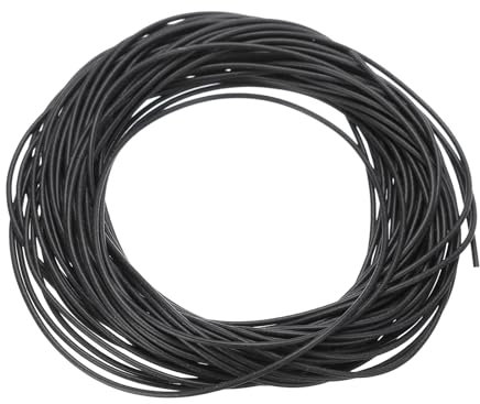 PATIKIL Tira de Sellado de Espuma de Silicona, 32.8 Pies 0.04 de Diámetro Redondo de Alta Densidad de Goma Esponja Sólida para Sellar Huecos, Aislamiento, Color Negro