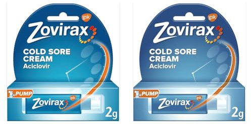 Zovirax Cold Sore Treatment Cream, Pump Dispenser, 2 g (Pack of 2)