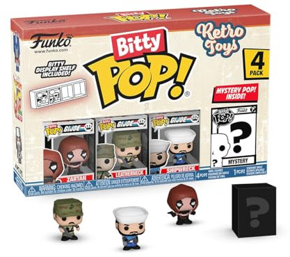 Funko Bitty Pop! Retro Toys - GI Joe 4 Pieces and a Surprise Mini Figure - 0.9 Inch (2.2 cm) - Transformers Classic - Soundwave Collectible Stackable Display Shelf Included - TV Fans
