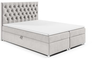 Best For Home Trinity K14 Boxspringbett mit 7-Zonen Bonell-Federkernmatratze | Boxspringbett 180x200 | Boxsprintbett mit Matratze Und Stauraum | Polsterbett 180x200 - Lieferung bis Bordsteinkante