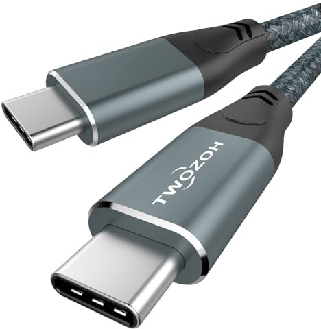 Twozoh Cavo 4K USB C 100W 3M (All-in-One), USB 3.2 Gen 2 X 2 20Gbps Trasferimento Dati USB C 3.1 Tipo C PD Ricarica Rapida Monitor Video 4K