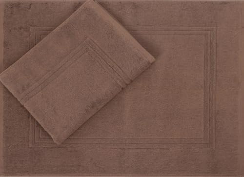 Betz 2 Stück Luxus Badvorleger Badematte Duschvorlage Gold Größe 60x100 cm Qualität 950g/m² 100% Baumwolle Farbe nuss-braun