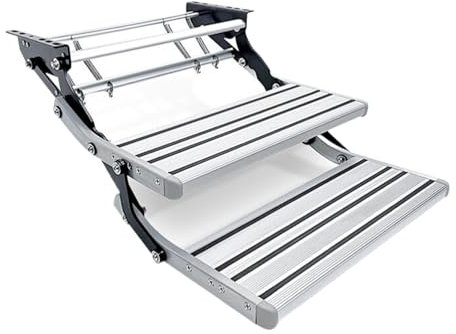 Klapptritt,Double Layer Herunterklappbare Wohnmobil-Treppe,Trittstufe Wohnmobil Manuell,Für Wohnmobil,Wohnwagen