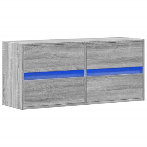 vidaXL Mueble de TV de Pared con Luces LED Gris Sonoma 100x31x45 cm