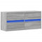 vidaXL Meuble TV Mural avec lumières LED Sonoma Gris 100x31x35 cm, Meuble TV Suspendu au Mur, unité TV Flottante, Support TV Mural, Meuble TV Flottant