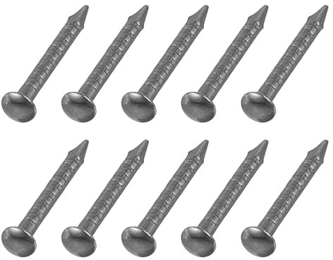 sourcing map 100Pcs Small Hardware Nails, 1 x 10mm Carbon Steel Round Head Nail Common Finishing Nail for Household Woodworking Picture Hanging DIY Projects, Black