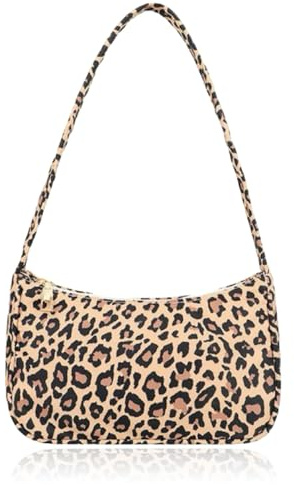 BAUIOREAD Leopardenmuster Schultertasche Gepard Print Hobo Handtasche Damen Leder Vintage Clutch Handtasche Geldbörse, leopardenmuster, S