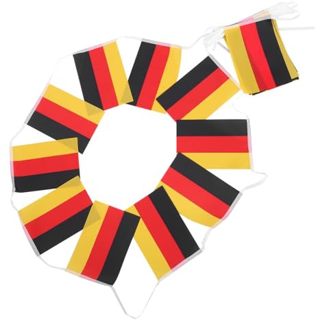 POPETPOP Deutschland Flaggen Girlande Aus Polyester Wetterfest Kompakte 14x21cm Kleiner Banner Für Party Und Gartendekoration Mit Aufhängeschnur