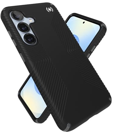 Speck Samsung Galaxy S25 Case - 13-Foot Drop Protection, No-Slip Grips - Samsung S25 Case - Raised Bezel and Enhanced Buttons - Presidio 2 Grip - Black/Slate Grey