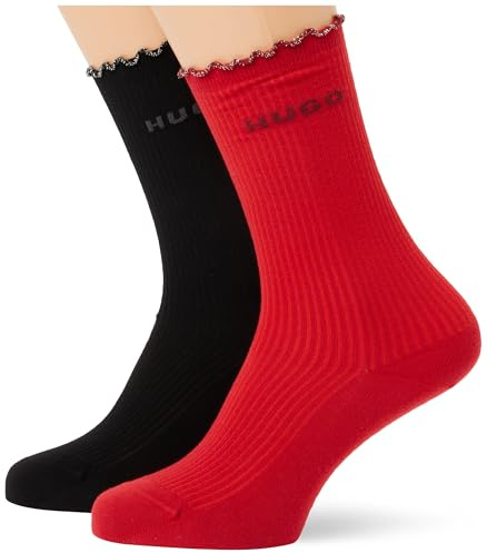 HUGO Women's Regular Socks, Medium Red, 39-42