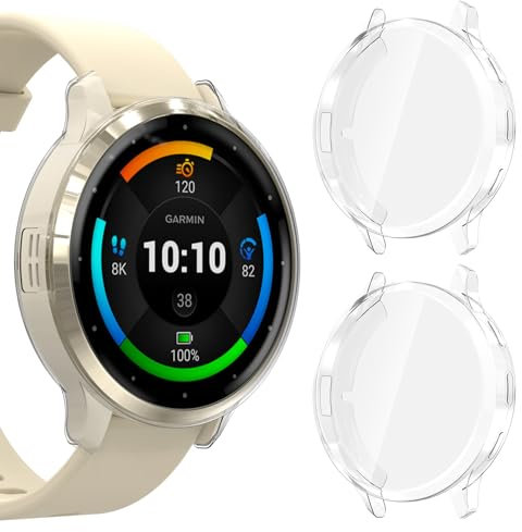 KIKISML 2 PCS Screen Protectors Compatible with Garmin Venu 3s 41 mm 【Not for Venu 3 45mm】, Full Protective Ultra Slim Soft TPU Case Cover Compatible with Garmin Venu 3s 41 mm (Clear, Clear)