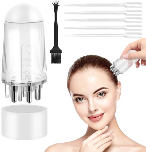Zouboto Kopfhaut Applikator,Hair Oil Applicator mit Kamm Massagebürste,Haarwurzel Applikator,Scalp Oil Applicator,Roller Kugel Massagegerät für Haarbehandlung