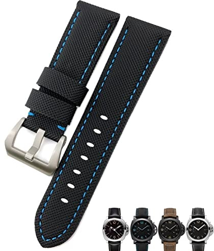 OFWAX 24mm Carbon Fiber Uhrenarmband schwarz für Panerai pam 01661/00441 Uhrenzubehör für Herren, 24mm, Achat