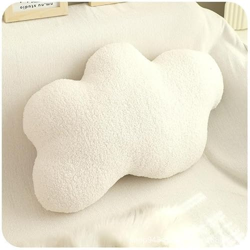 Ueiwffzo Wolken Kuschelkissen Kinder Weiche Flauschige Wolken Zierkissen Sofakissen, Plüsch Kissen Dekokissen für Kinderzimmer Schlafzimmer Deko (Weiß)