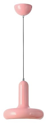 NICRX Lámpara Colgante Moderna de Colores con Casquillo E27 y Cable Ajustable de 150cm, Lámpara de Techo de Metal para Cocina, Dormitorio, Comedor, Entrada o Cafetería Estilo Minimalista (Rosa)