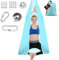 Aerial Yoga Hängematte Set, 200 Kg Max. Tragfähigkeit Mit Beschläge（ Hellblau）