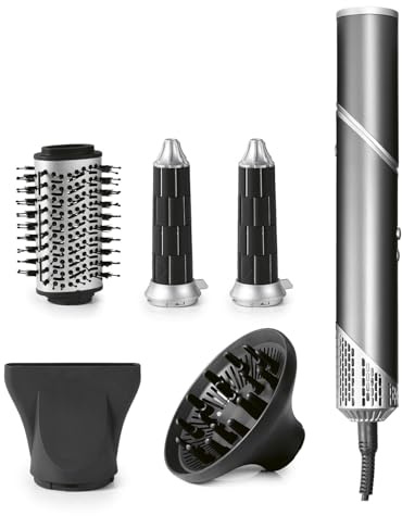 STYLE & SHINE by VITALmaxx Hairstyler Flex, 1500W | Air Curler, Lockenstab & Glätteisen in einem | 5 Aufsätze & 3 Temperaturstufen| ersetzt Lockenwickler | mit Memory-Funktion & 1,8 m Kabel