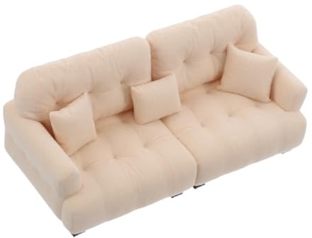 HEMOTON Miniatursofa Plüsch Modern Kleine Puppenmöbel Für Puppenhaus Wohnzimmer Dekoration Und Kreatives Spielen