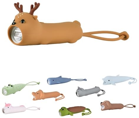 Winkee Taschenlampe Kinder Rentier LED aufladbar mit Akku | Für Kinder ab 3 Jahren, ca. 12 Stunden Laufzeit, Ideal für Outdoor, Camping und kleine Abenteuer