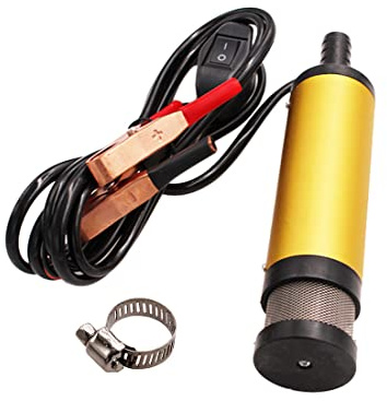 TOOWGM Bomba de aceite de coche eléctrico de 38mm 24V Para bombear agua de aceite diésel carcasa de aleación de aluminio sumergible 12L/min bomba de transferencia de combustible