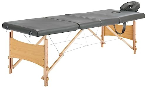 Lumanois Massageliege 4-Zonen Holzgestell Anthrazit 186x68 cm,17.85kg,110173