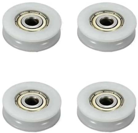 Rouleaux de porte de douche POM blancs | For les portes de douche : poulie à roulement à billes à rainure en U
